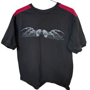 Y2K Vintage Too Heavy Motorcycle Skulls Black & Red Men’s L Graphic T-Shirt RARE